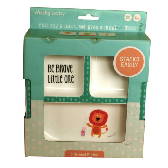 3 New divided Plates Lion, Alligator & Giraffe - Picture 2 of 6